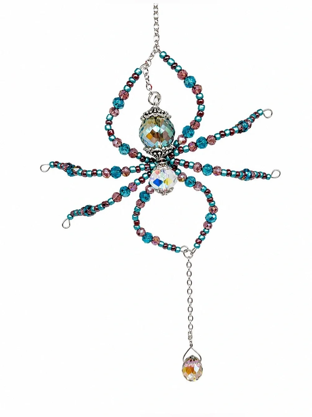 Soul Treatz Creations Teal and Purple Beaded Wall Hanging Art